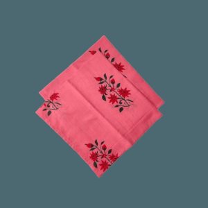 Table Linens | Flower Hand Blocked Print Cotton Napkins – Set Of 4 Kitchen Table Linens