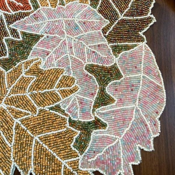 Table Linens | For The Love Of Maple Leaves Beaded Table Runner Kitchen Table Linens