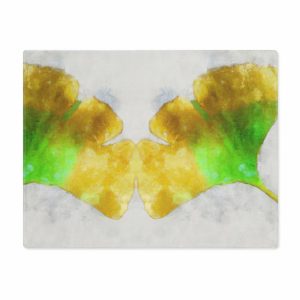 Table Linens | Green And Yellow Ginkgo Leaf Placemat, 18" × 14" Kitchen Table Linens