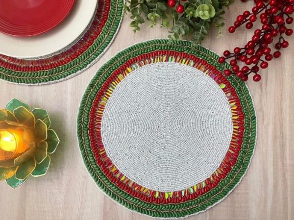 Table Linens | Jingle Leaves Beaded Table Runner Kitchen Table Linens