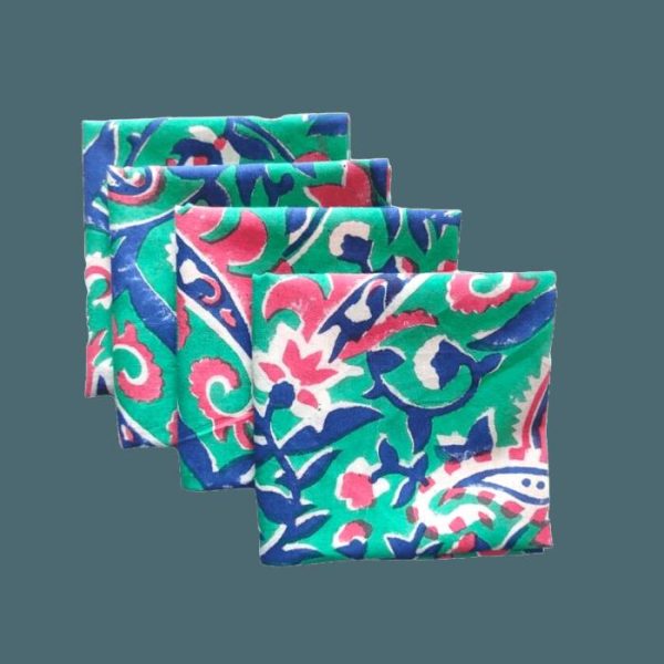 Table Linens | Lily Hand Block Print Cotton Napkins Kitchen Table Linens