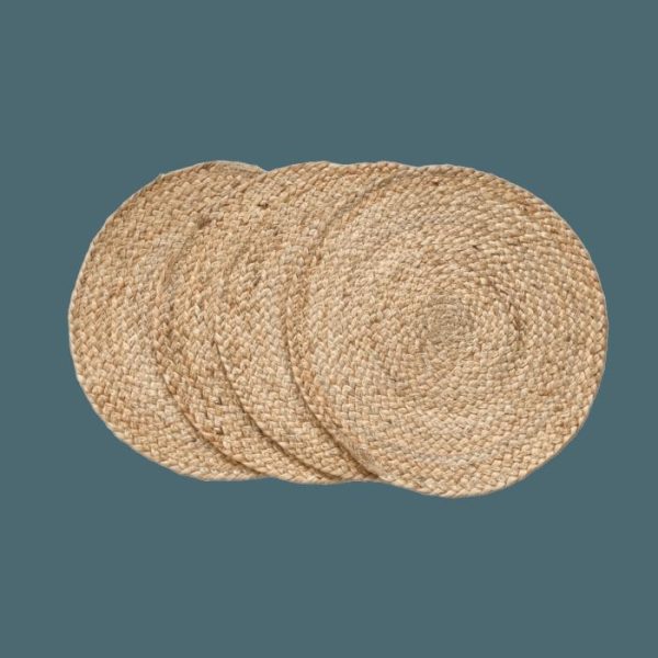 Table Linens | Natural Braided Jute Placemat – Set Of 10 Kitchen Table Linens