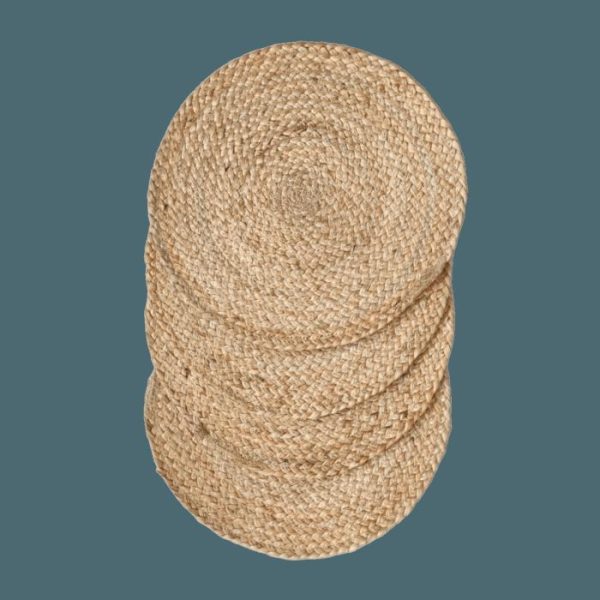 Table Linens | Natural Braided Jute Placemat – Set Of 10 Kitchen Table Linens