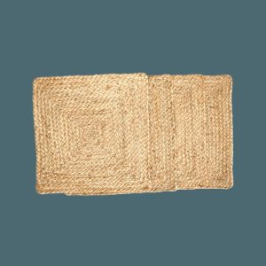 Table Linens | Natural Braided Jute Square Placemat – Set Of 10 Kitchen Table Linens