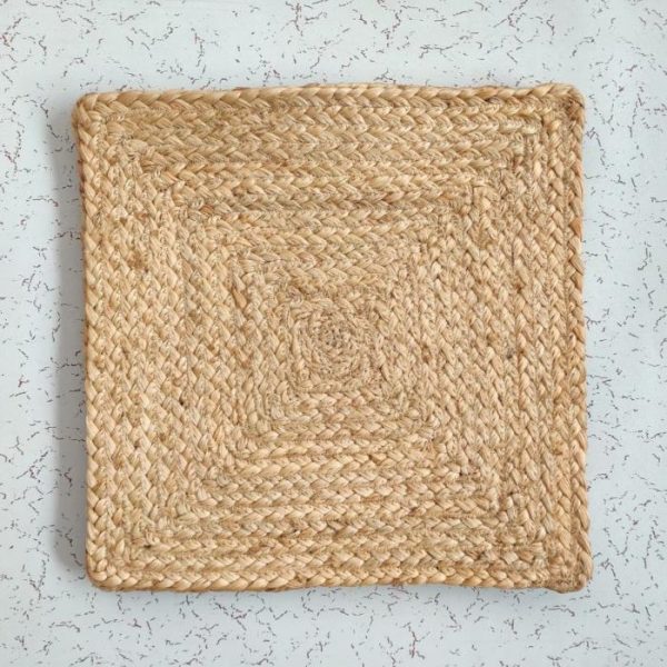 Table Linens | Natural Braided Jute Square Placemat – Set Of 10 Kitchen Table Linens