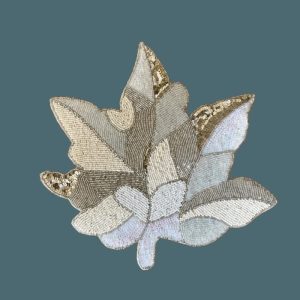 Table Linens | Off-White Beaded Maple Leaf Shaped Embroidery Placemats Kitchen Table Linens