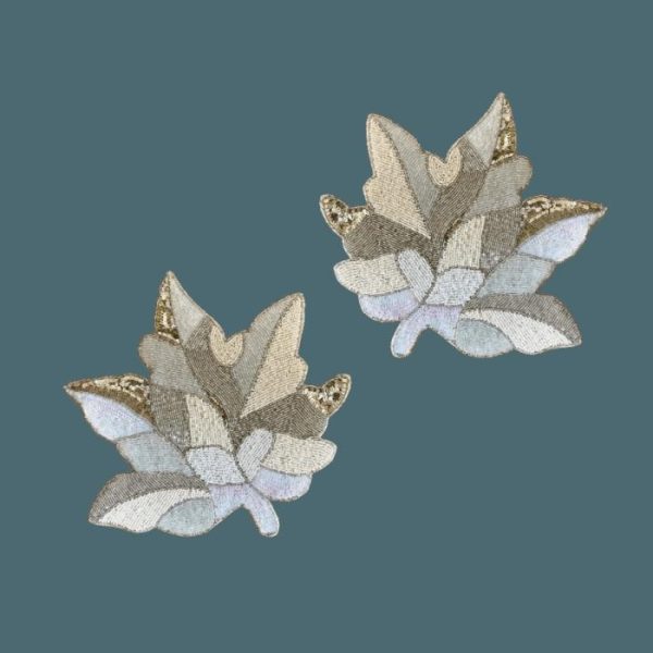 Table Linens | Off-White Beaded Maple Leaf Shaped Embroidery Placemats Kitchen Table Linens