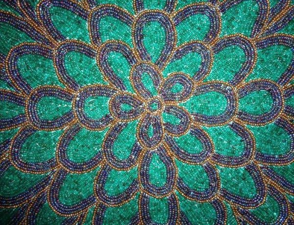 Table Linens | Peacock Wing Beaded Table Runner – Green And Blue Kitchen Table Linens