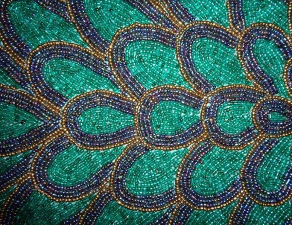 Table Linens | Peacock Wing Beaded Table Runner – Green And Blue Kitchen Table Linens