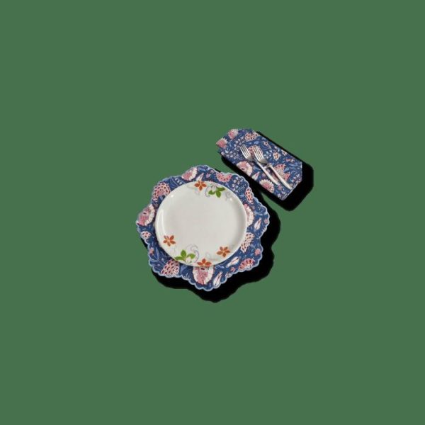 Table Linens | Pond Of Flowers Block Printed Cotton Placemats And Napkins Kitchen Table Linens