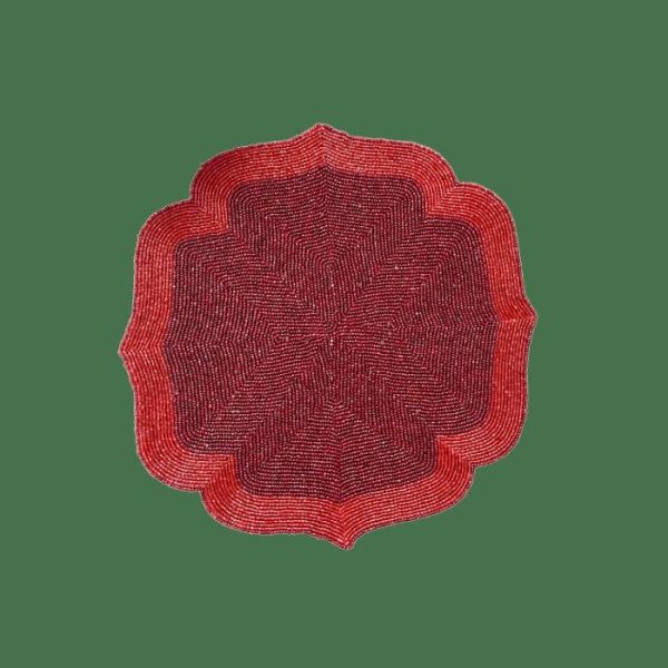 Table Linens | Red Taj Beaded Arch Placemat Kitchen Table Linens