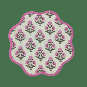 Table Linens | Scalloped Pink Roses Round Placemats, 13.5×13.5 inches Kitchen Table Linens