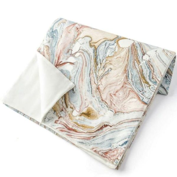 Table Linens | Serein Decor Marble Print Table Runner – Blue Kitchen Table Linens