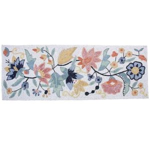 Table Linens | Spring Floral Beaded Table Runner Kitchen Table Linens