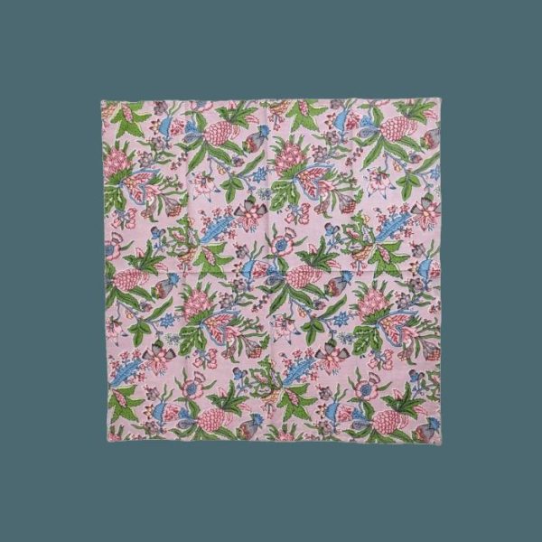 Table Linens | Spring Love Hand Block Print Cotton Napkins Kitchen Table Linens