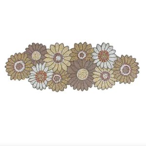 Table Linens | Sunflowers Cream Beaded Table Runner Kitchen Table Linens