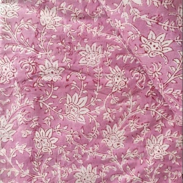 Table Linens | White And Pink Floral Block Printed Cotton Napkins Kitchen Table Linens