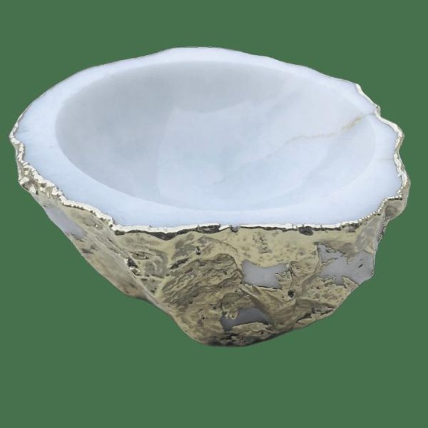 Trays & Storages | White Agate Geode Jewelry Bowl, 3" Bowl Size Decor Trays & Storages