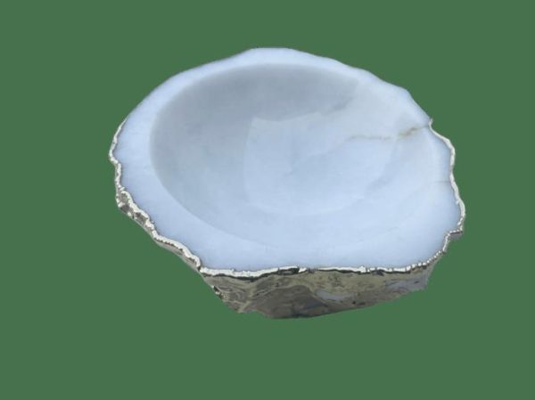 Trays & Storages | White Agate Geode Jewelry Bowl, 3" Bowl Size Decor Trays & Storages