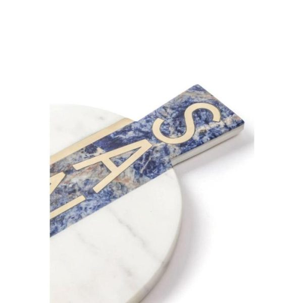 Trays & Storages | Hand Beaten Brass Sante Round Marble Tray Decor Trays & Storages