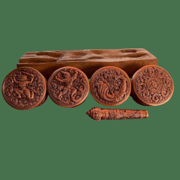 Trays & Storages | Mini Hand Engraved Solid Brass Niello Round Betel Box – Singha Decor Trays & Storages