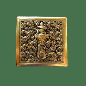 Trays & Storages | Mini Hand Engraved Solid Brass Niello Square Betel Box – Elephant Decor Trays & Storages