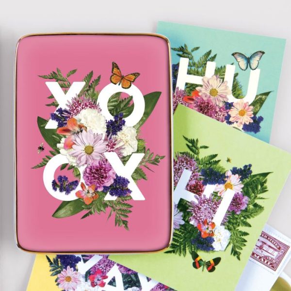 Trays & Storages | Say It With Flowers Xoxo Porcelain Tray Decor Trays & Storages