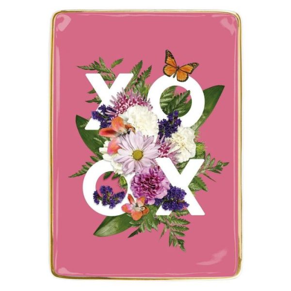 Trays & Storages | Say It With Flowers Xoxo Porcelain Tray Decor Trays & Storages