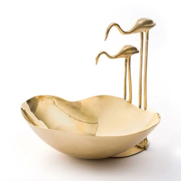 Trays & Storages | Serein Decor Heirloom Flamingo Brass Bowl Decor Trays & Storages