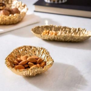 Trays & Storages | Serein Decor Heirloom Gold Organic Shape Nut Bowls, Small Decor Trays & Storages