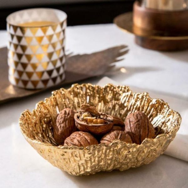 Trays & Storages | Serein Decor Heirloom Gold Organic Shape Nut Bowls, Small Decor Trays & Storages