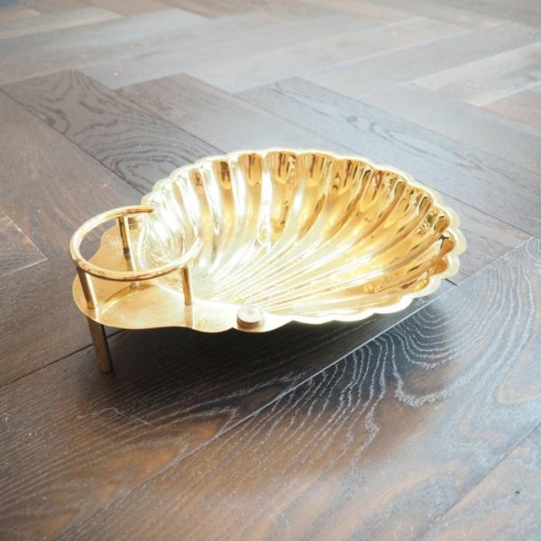 Trays & Storages | Vintage Brass Sea Shell Trinket Tray – Large Decor Trays & Storages