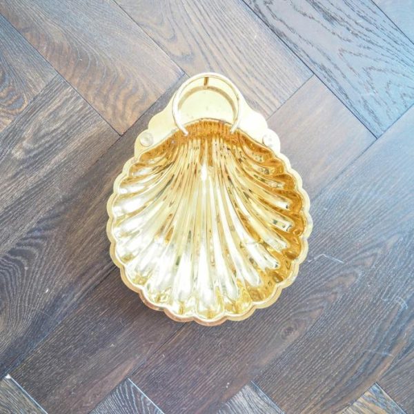 Trays & Storages | Vintage Brass Sea Shell Trinket Tray – Large Decor Trays & Storages