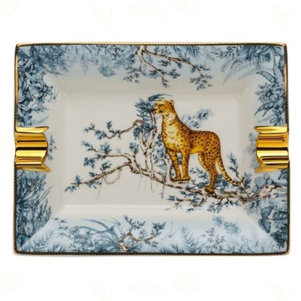 Trays & Storages | Vintage Leopard In The Forest Porcelain Tray Decor Trays & Storages