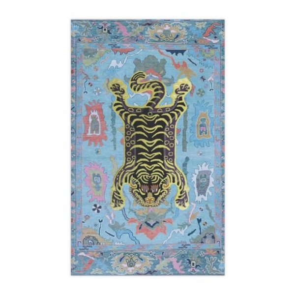 Utensils & Tools | Tibetan Tiger Blue Printed Red Tea & Kitchen Towel, 18" × 30" Kitchen Utensils & Tools