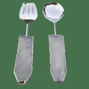 Utensils & Tools | Clear Quartz Agate Salad Server – Set Of 2 Kitchen Utensils & Tools