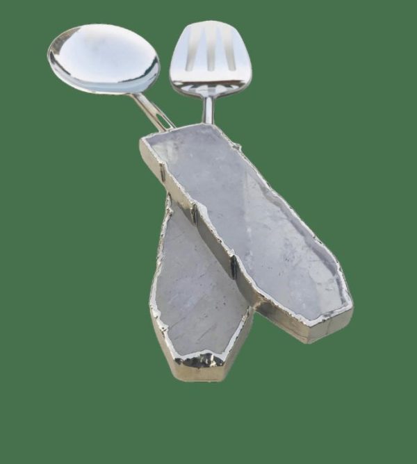 Utensils & Tools | Clear Quartz Agate Salad Server – Set Of 2 Kitchen Utensils & Tools