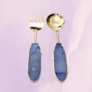 Utensils & Tools | Light Ink Blue Agate Salad Server – Set Of 2 Kitchen Utensils & Tools