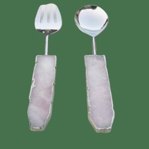 Utensils & Tools | Rose Quartz Agate Salad Server – Set Of 2 Kitchen Utensils & Tools