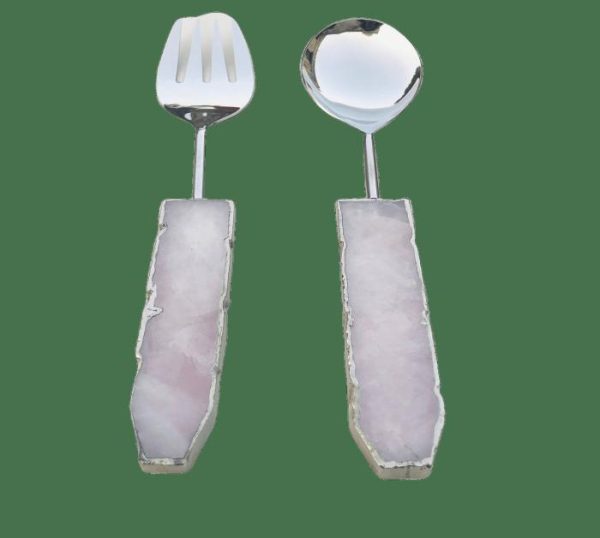 Utensils & Tools | Rose Quartz Agate Salad Server – Set Of 2 Kitchen Utensils & Tools