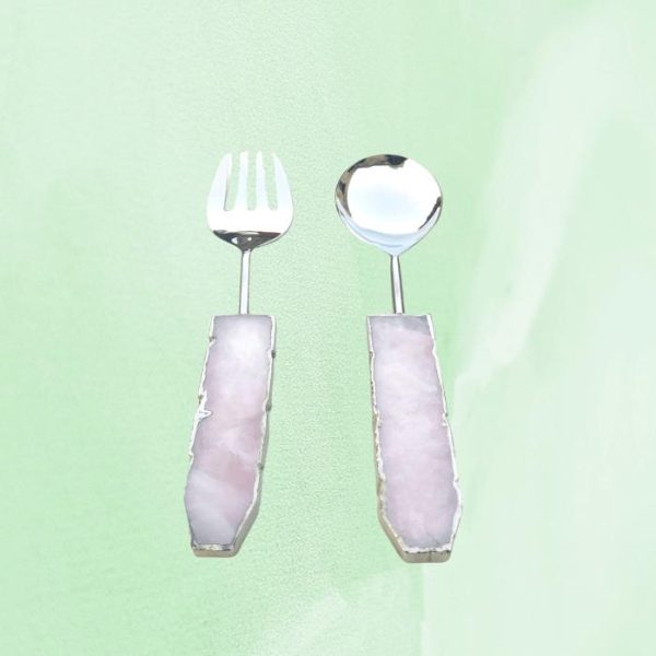 Utensils & Tools | Rose Quartz Agate Salad Server – Set Of 2 Kitchen Utensils & Tools