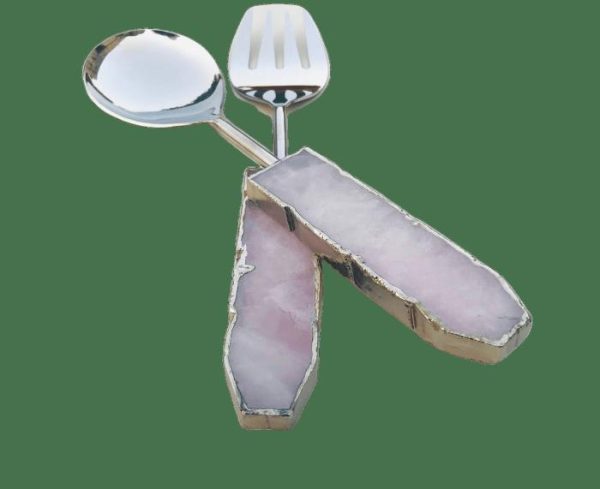 Utensils & Tools | Rose Quartz Agate Salad Server – Set Of 2 Kitchen Utensils & Tools