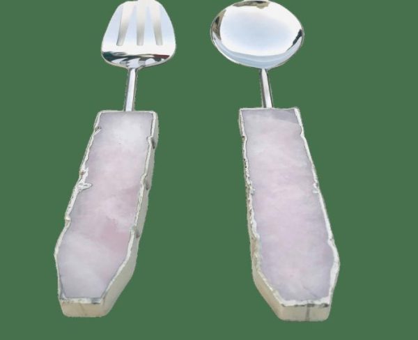 Utensils & Tools | Rose Quartz Agate Salad Server – Set Of 2 Kitchen Utensils & Tools