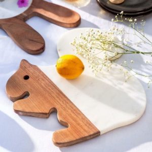 Utensils & Tools | Wood And Marble Squirrel Platter Board Tray Kitchen Utensils & Tools