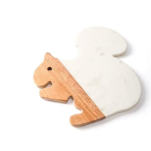 Utensils & Tools | Wood And Marble Squirrel Platter Board Tray Kitchen Utensils & Tools