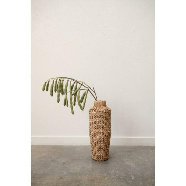 Vases & Jars | Tulip Water Hyacinth & Rattan Table Vase, 30" H x 9" W x 9" D Decor Vases & Jars