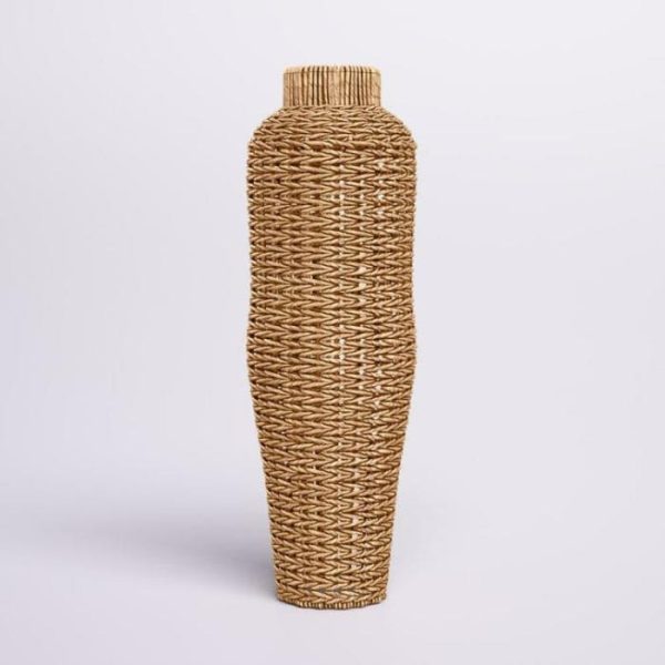 Vases & Jars | Tulip Water Hyacinth & Rattan Table Vase, 30" H x 9" W x 9" D Decor Vases & Jars