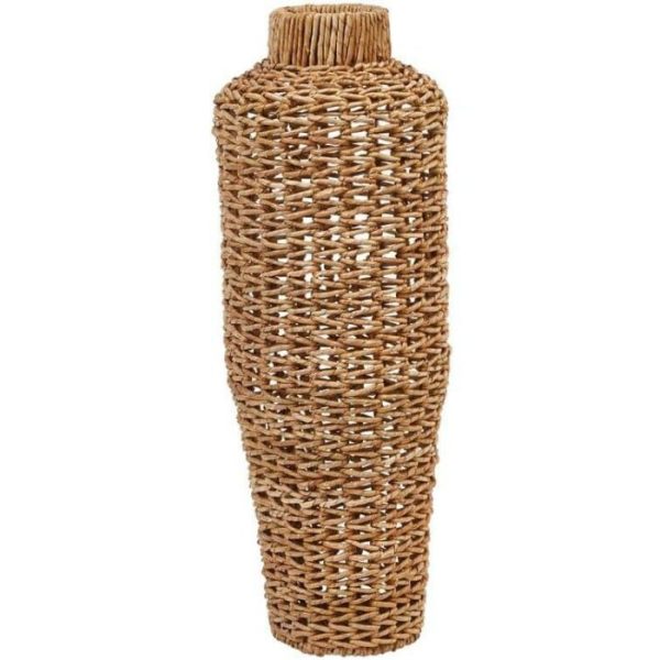 Vases & Jars | Tulip Water Hyacinth & Rattan Table Vase, 30" H x 9" W x 9" D Decor Vases & Jars