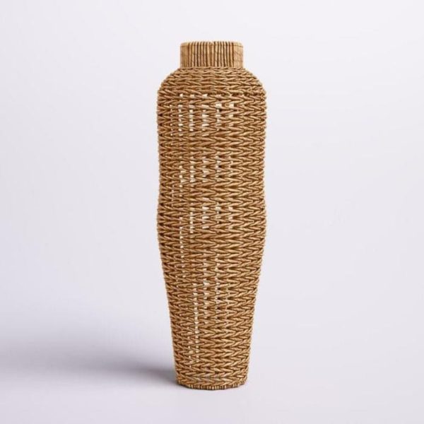 Vases & Jars | Tulip Water Hyacinth & Rattan Table Vase, 30" H x 9" W x 9" D Decor Vases & Jars