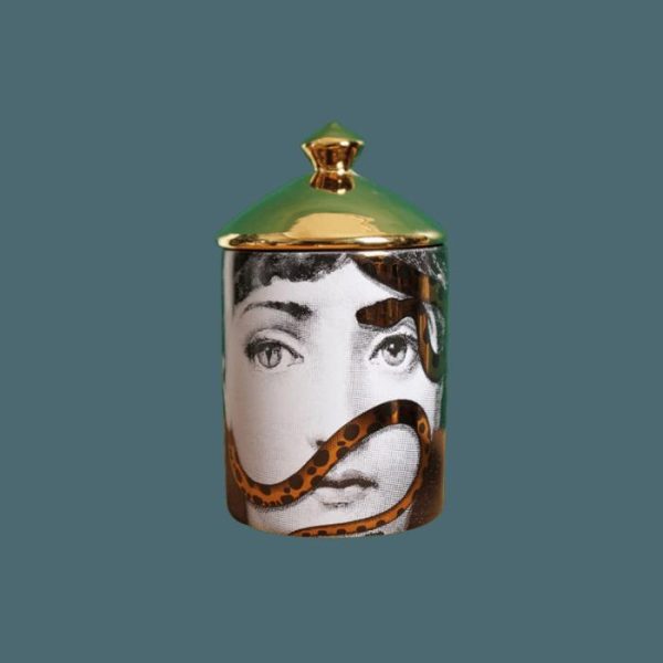 Vases & Jars | Gold Snake Lina Cavalieri Ceramic Aromatherapy Candle Jar With Lid Decor Vases & Jars